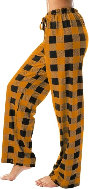 Women's Pyjama Bottoms Classic Plaid Pj Pants Comfy Loose Soft Plaid Pants Pyjamas Bottoms Couples Loungewear Pants