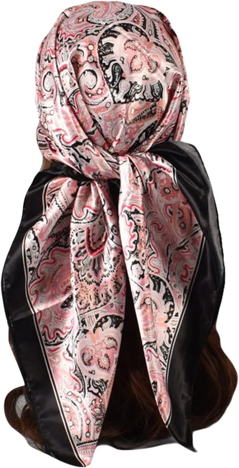 Women's Scarves & Wraps Head Scarf For Women Silk Satin Cashew Flower Prints Square Scarfs For Women Winter Warm