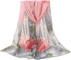 Women's Scarves & Wraps Silk Scarfs For Women 160 * 50cm Women Flower Print Long Soft Wrap Scarf Simulation Silk
