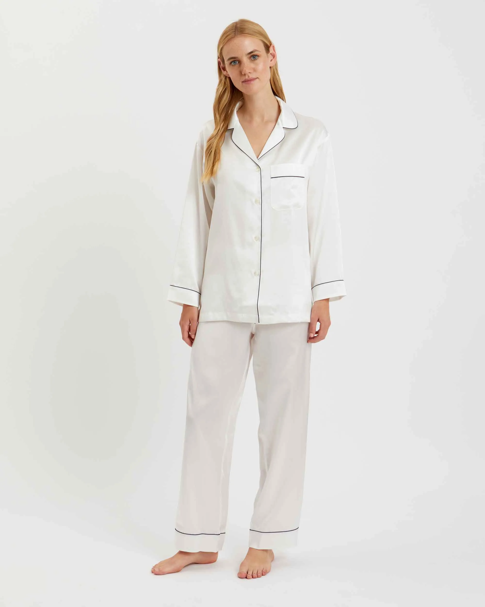Women's Silk Pajamas - Ivory