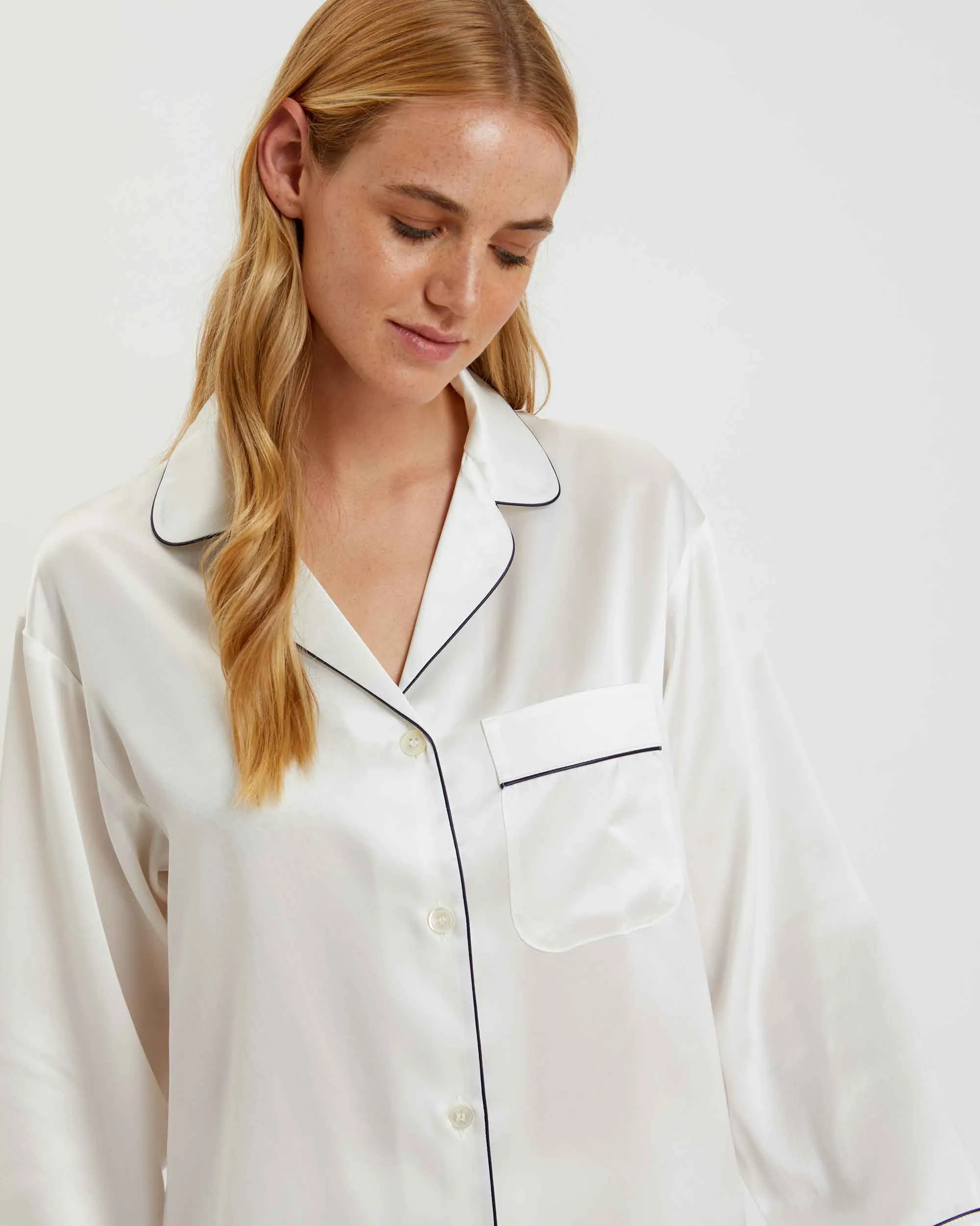 Women's Silk Pajamas - Ivory