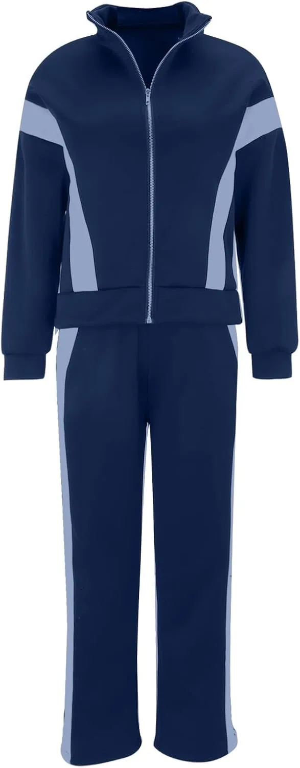 Womens Silk Satin Pajamas Set Women's Long Sleeved Zipper Stand Up Collar Sports Pants Set Sleepwear Pj Sets with
