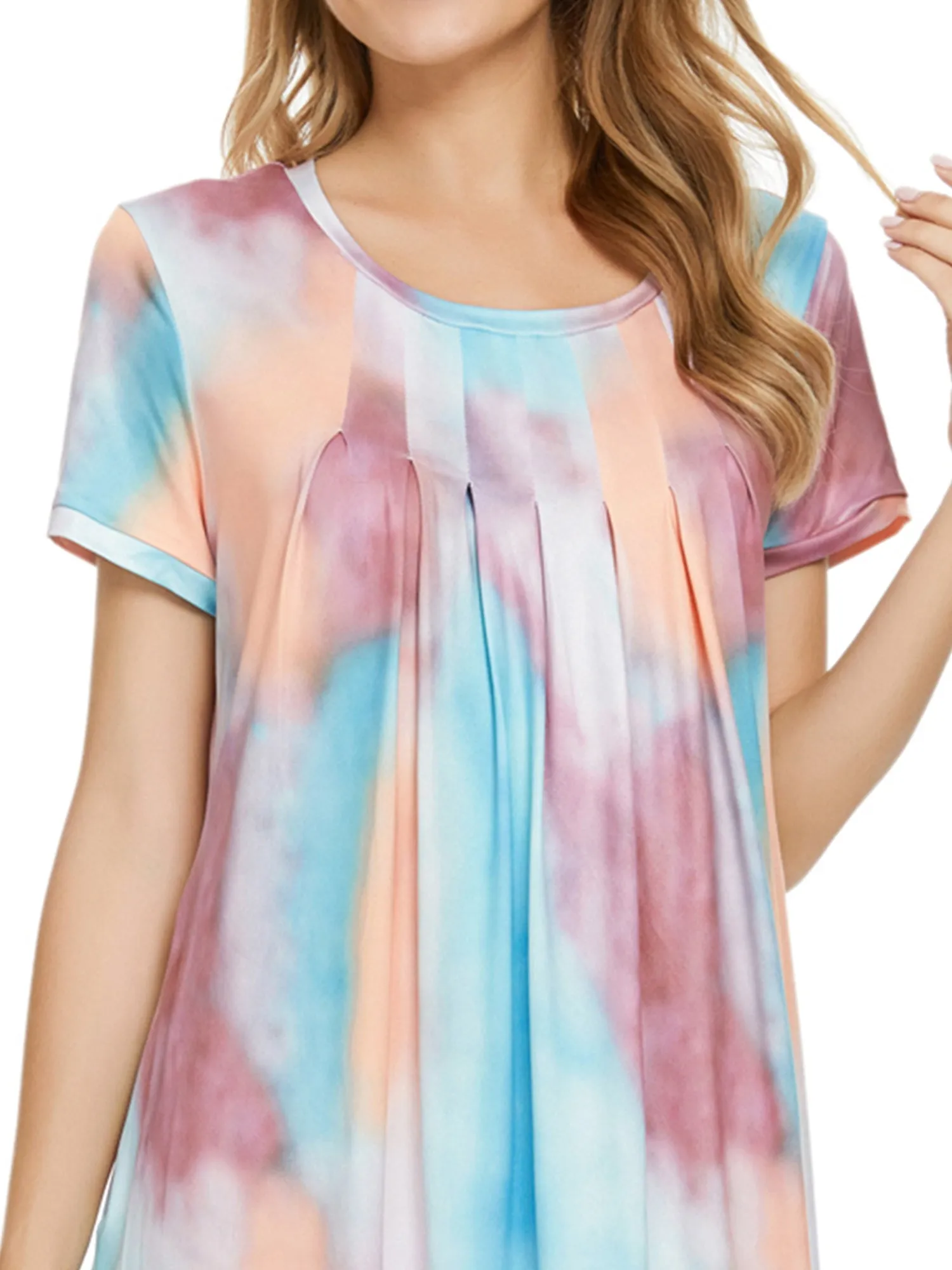 Women's Sleepwear Pajama Dress Soft Nightshirt with Pockets Lounge Nightgown