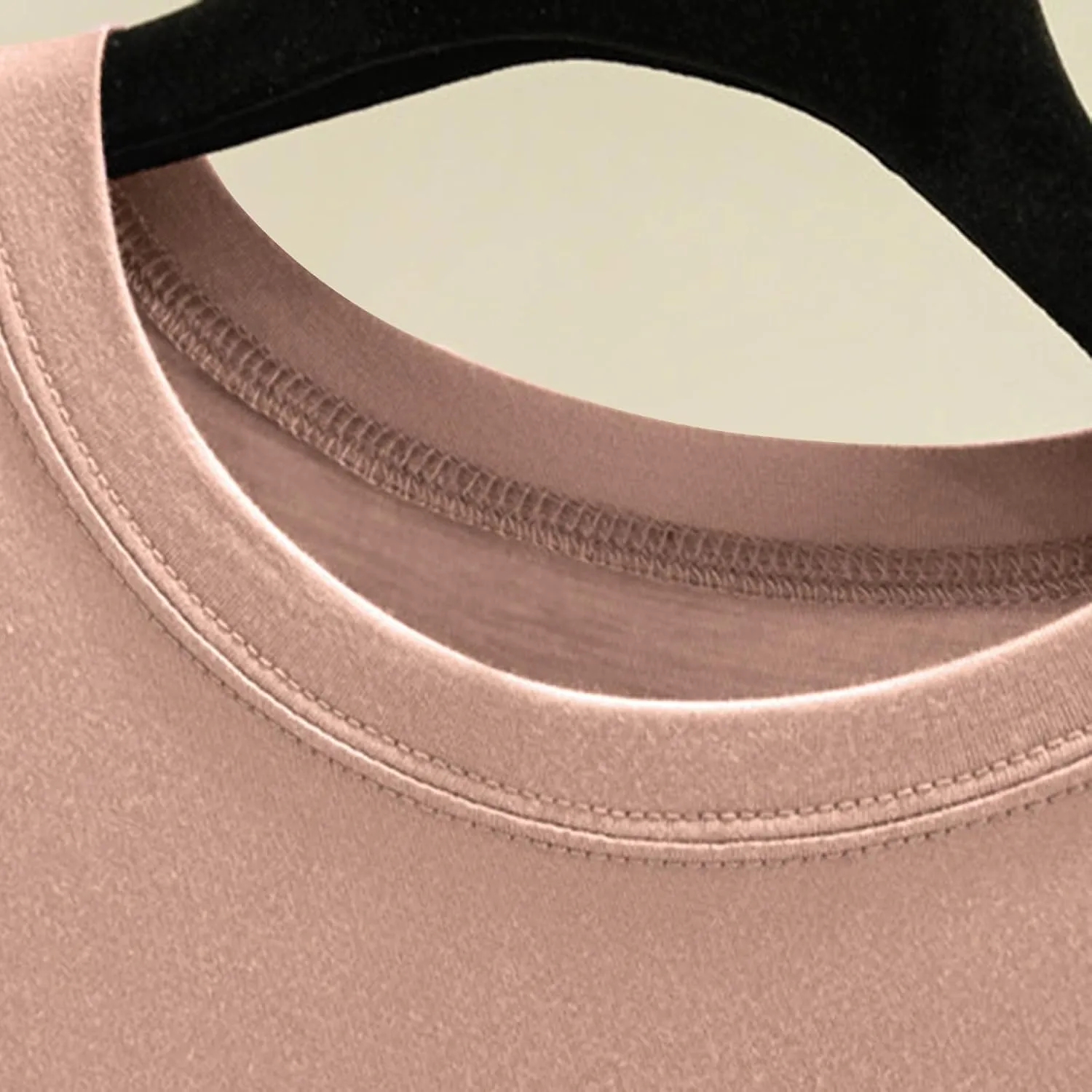 Women's Soft Comfy Pajama Tops Scoop Neck Long Sleeve Sleep Tee Shirt Solid Color Ladies Lounge Tops