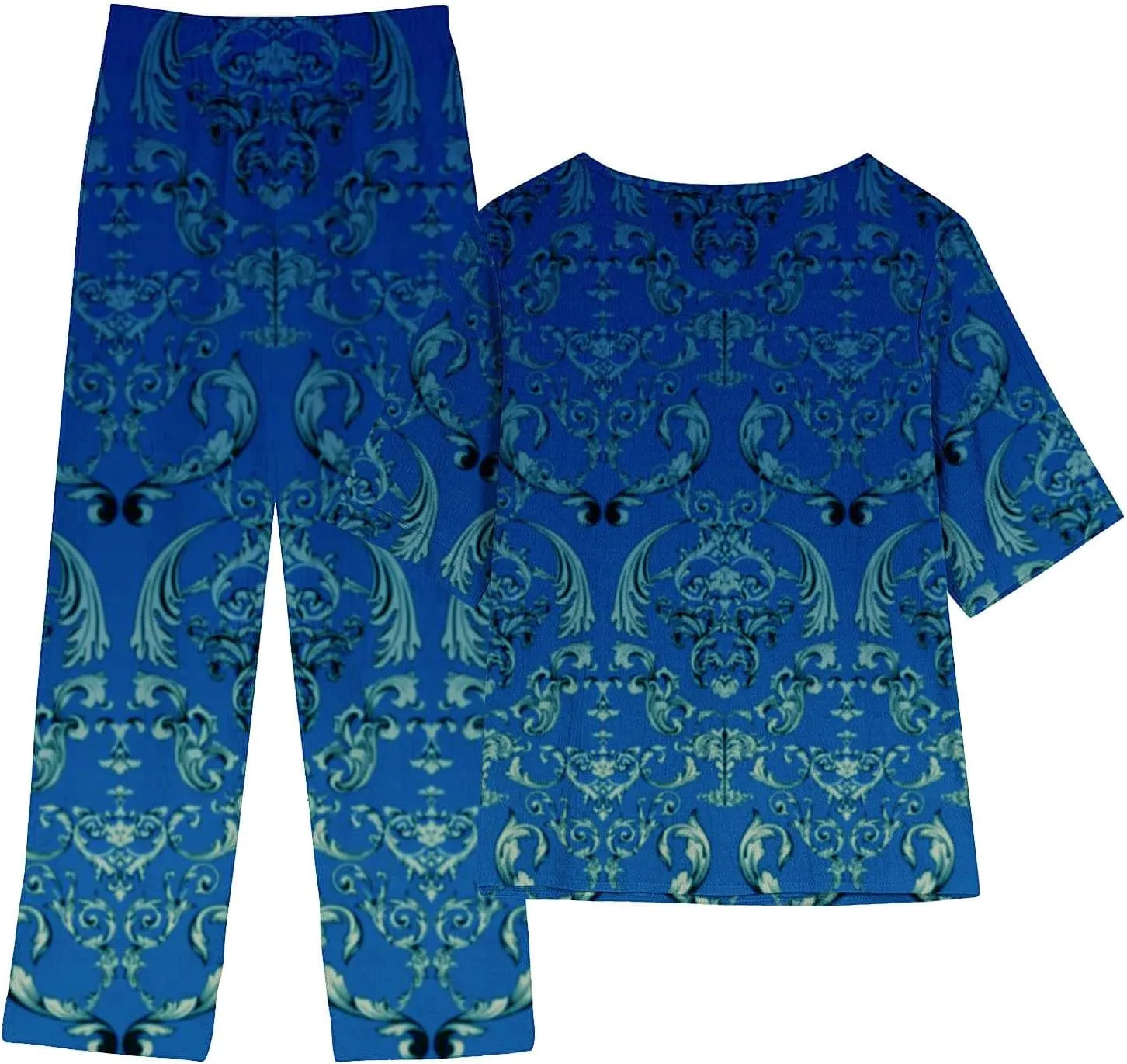 Womens Summer 2 Piece Outfits Cotton Linen Casual Half Sleeve Tops and Long Pants Loose Vacation Sets with Pockets