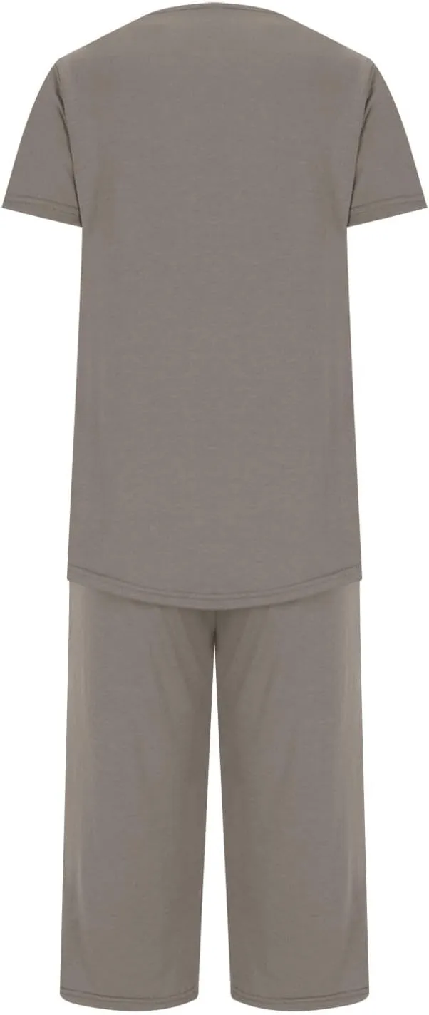 Women's Summer 2 Piece Outfits Lounge Pajama Soft Loungewear Sets Comfy Short Sleeve Sleepwear Top and Capri Pants Sets