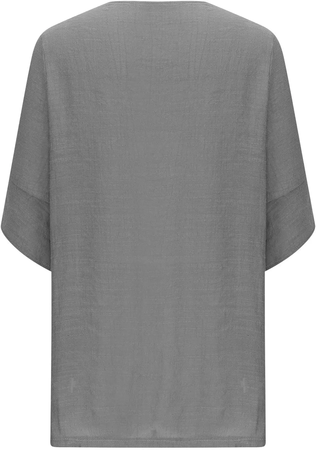 Womens Summer Cotten Linen Cardigan 3/4 Sleeve Open Front Casual Loose Lightweight Cover Ups Trendy