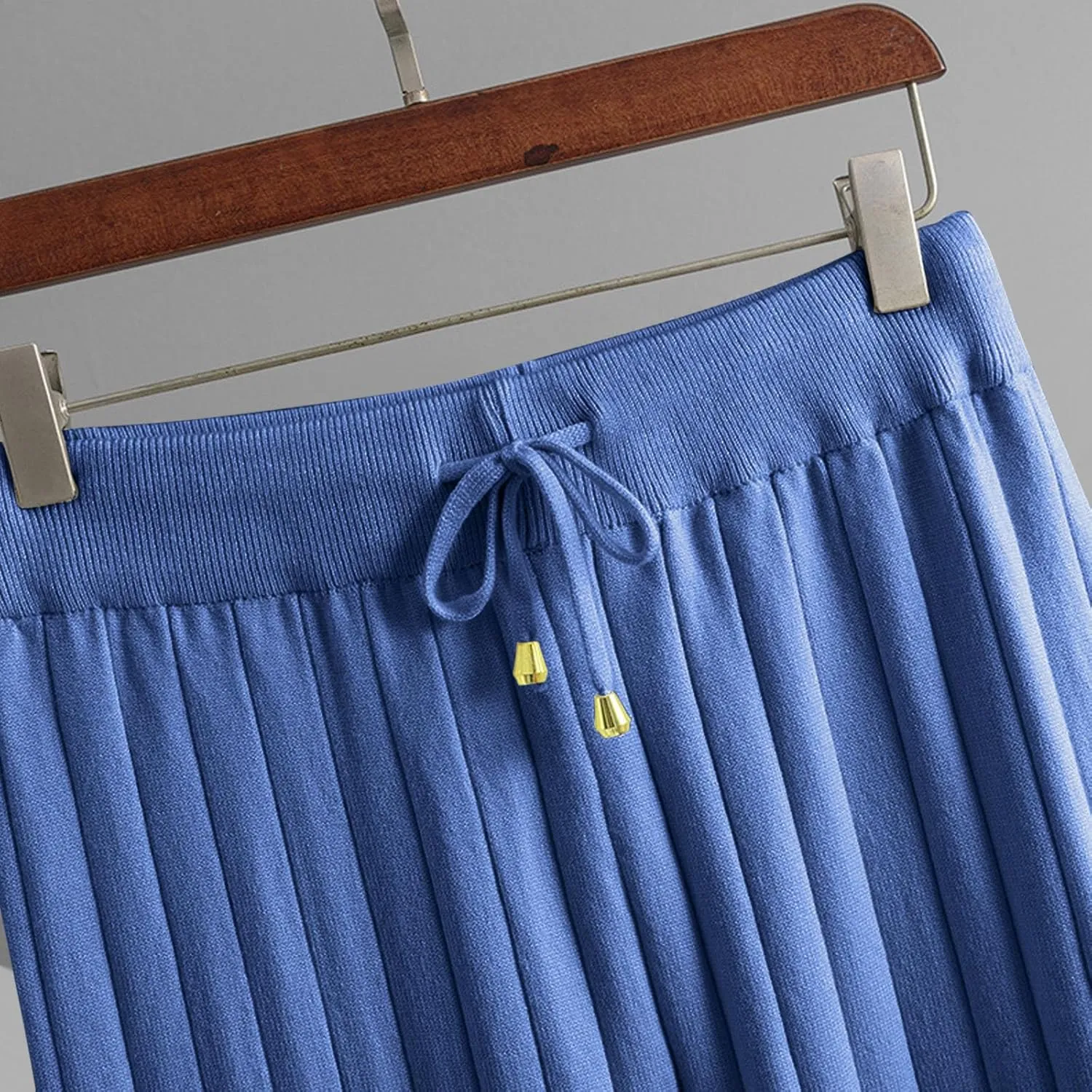 Women's Two Piece Outfits Sweater Sets Long Sleeve Knit Pullover Tops Wide Leg Pants Winter Lounge Loungewear Sets