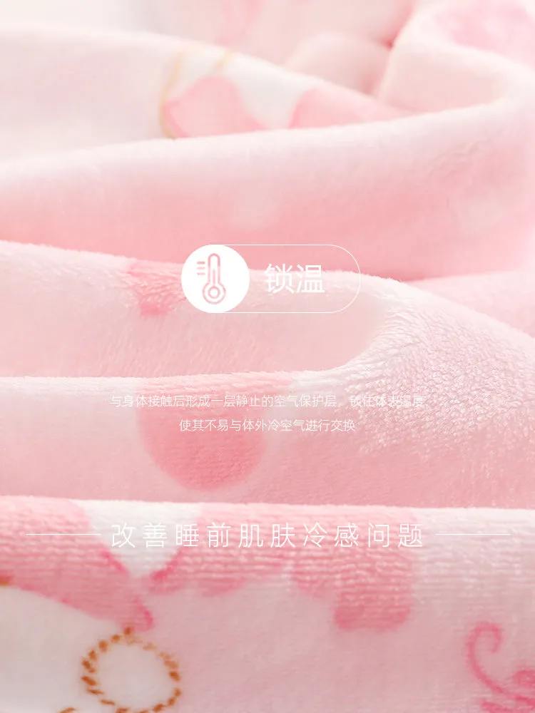 Women's winter thickened girly pink pajamas