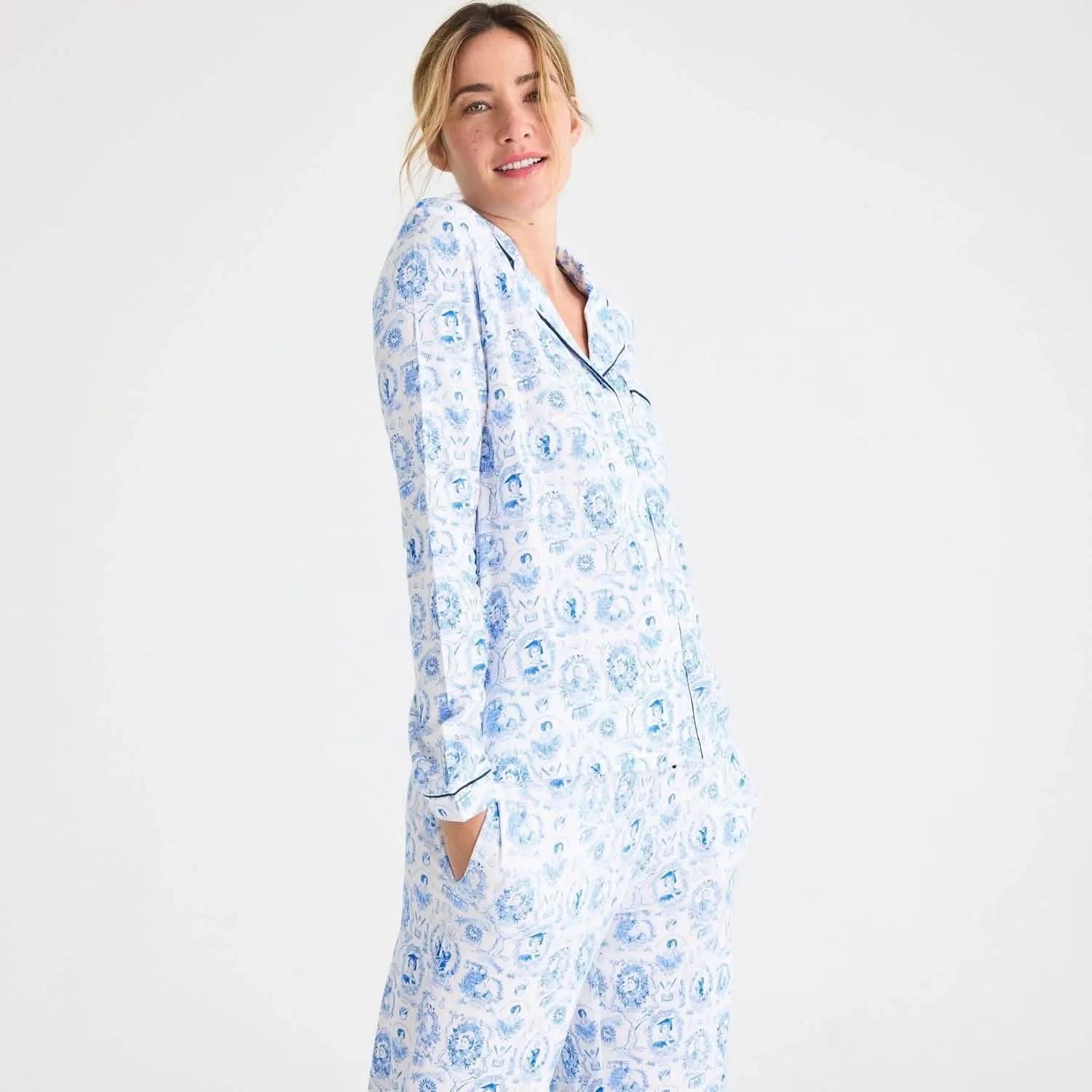 women's women of science modal magnetic classic with a twist long sleeve pajama set