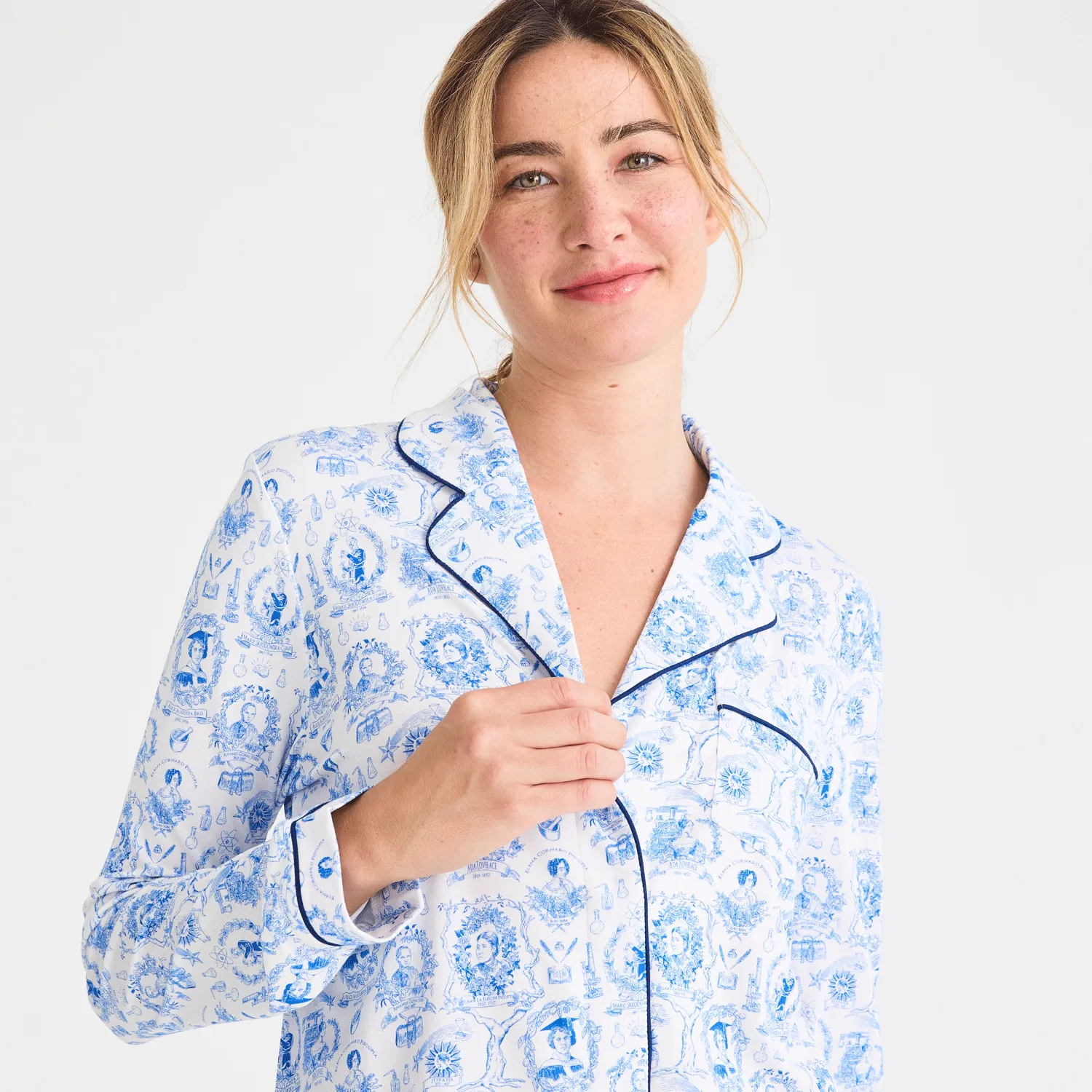 women's women of science modal magnetic classic with a twist long sleeve pajama set