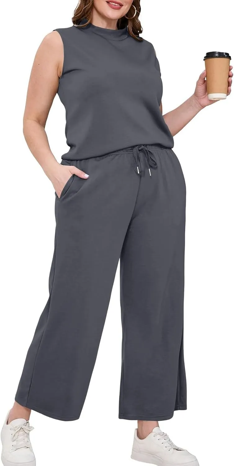 Workout Sets for Women Fitness Travel Sets 2025 Short Sleeve Wide Leg Pants Outfits Summer Sport Lounge Clothing