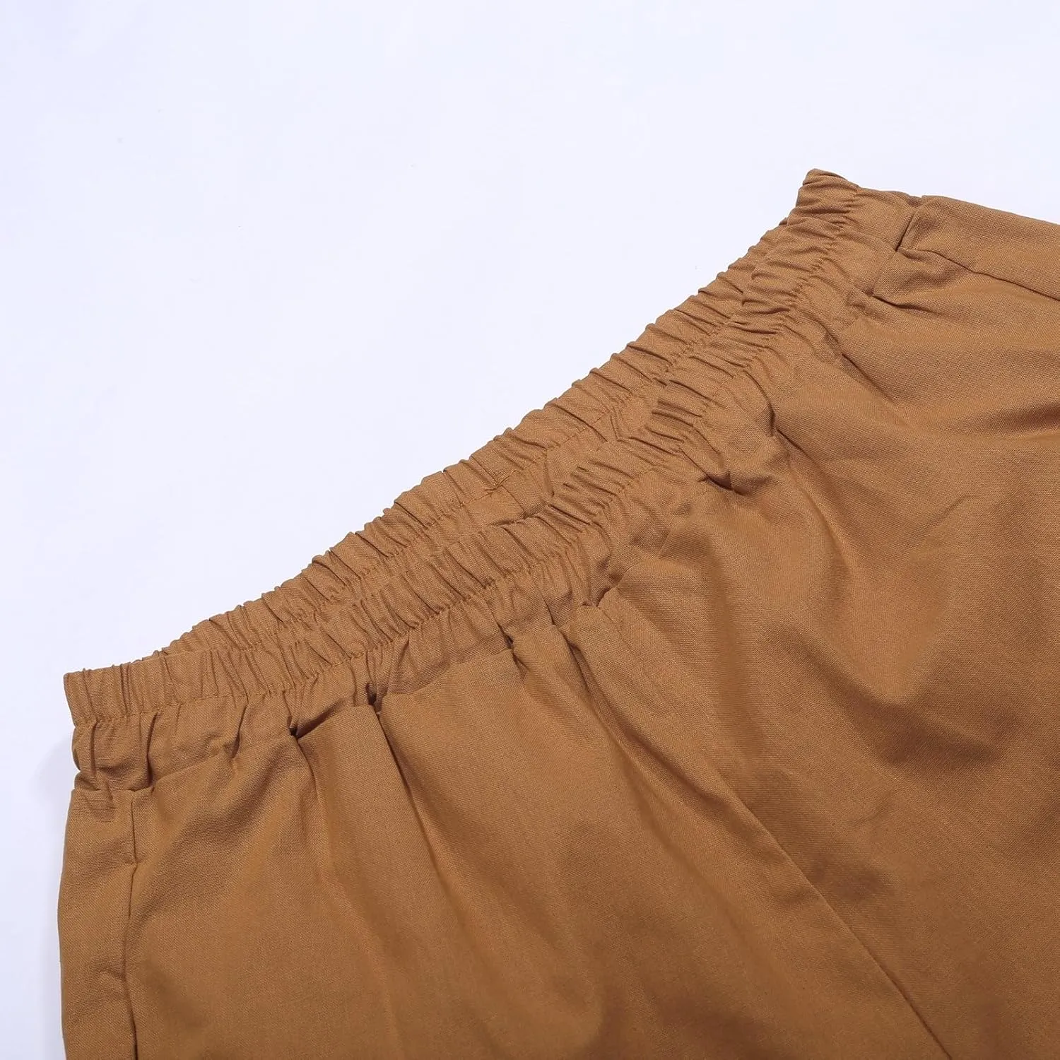 Workout Sets for Women Summer Cotton Linen Casual Matching Set Short Sleeve T Shirts and Pants with Pockets