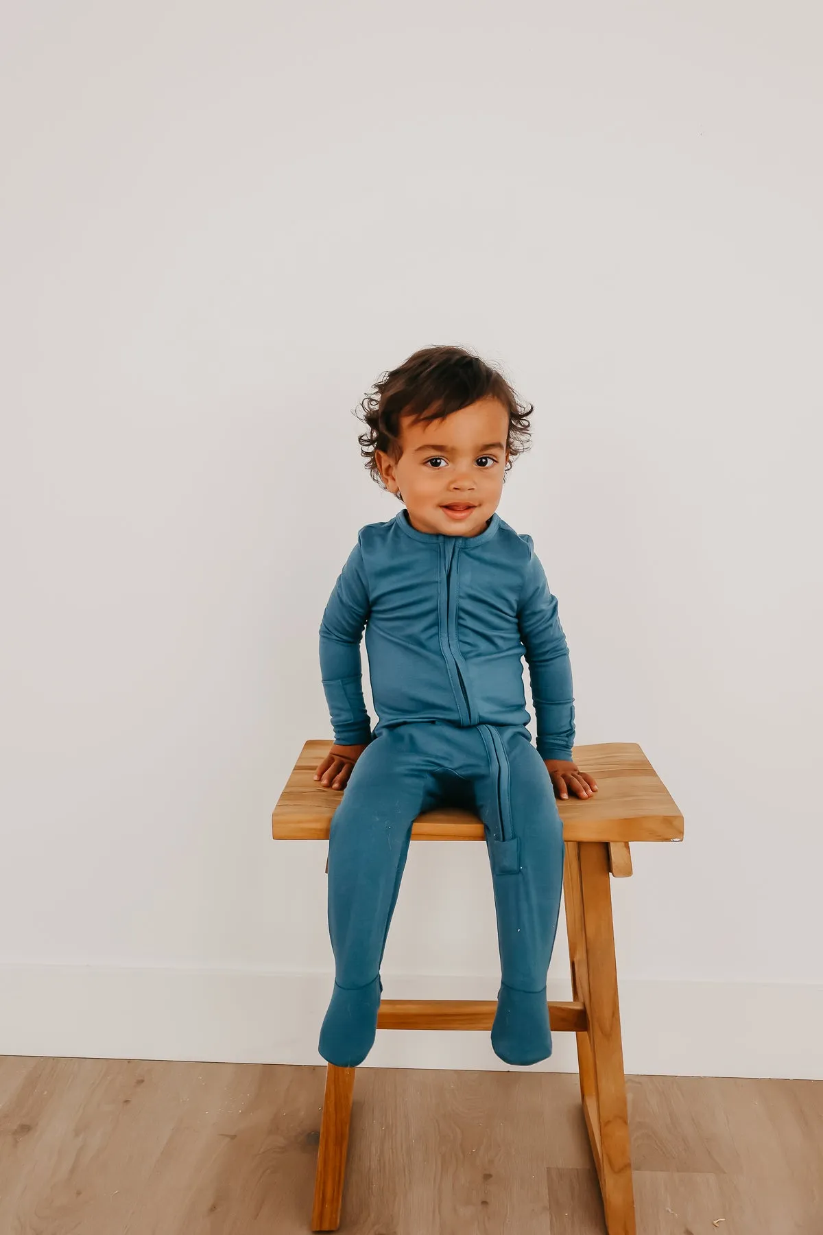 Zip-Up Footie Pajama - Steel
