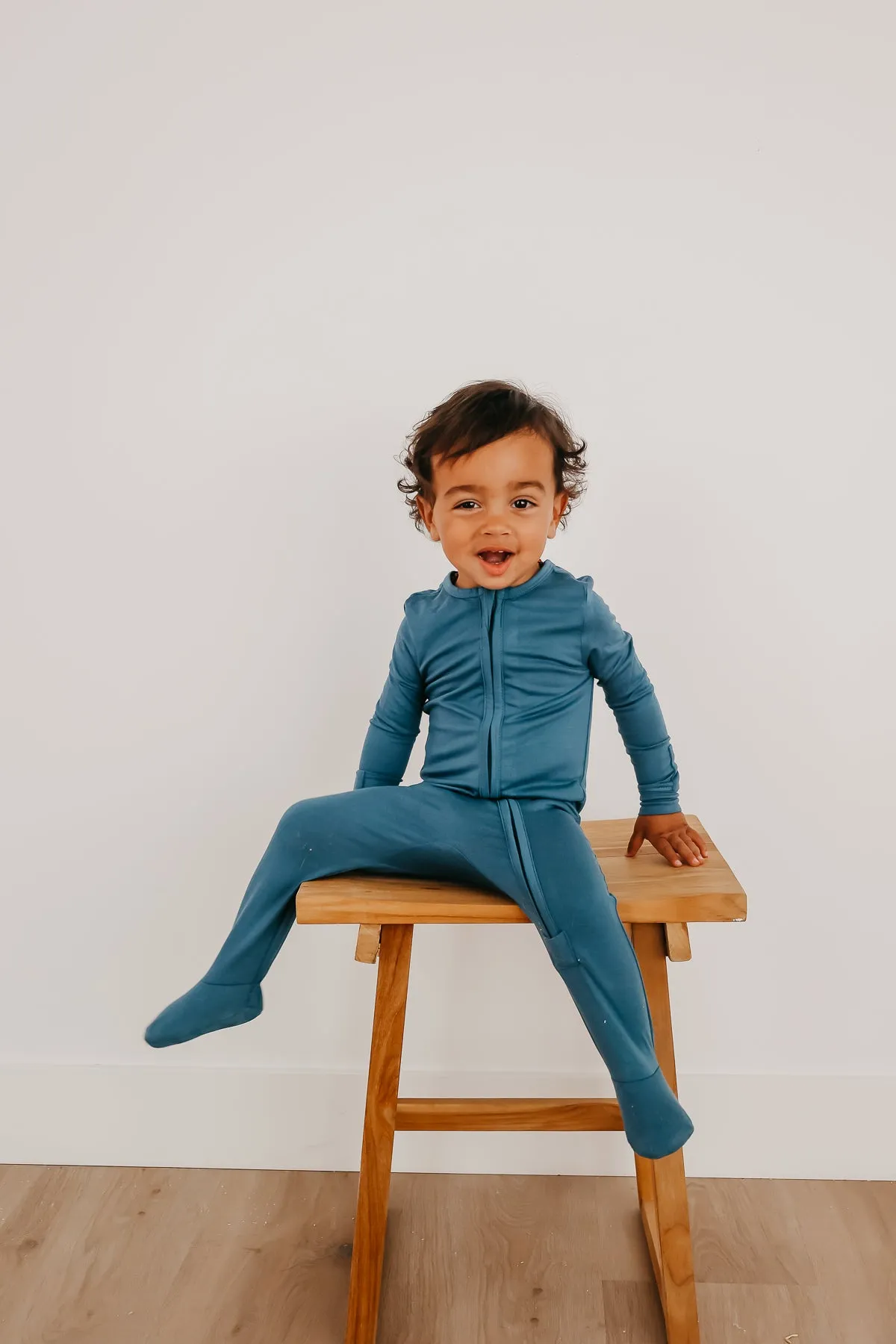 Zip-Up Footie Pajama - Steel
