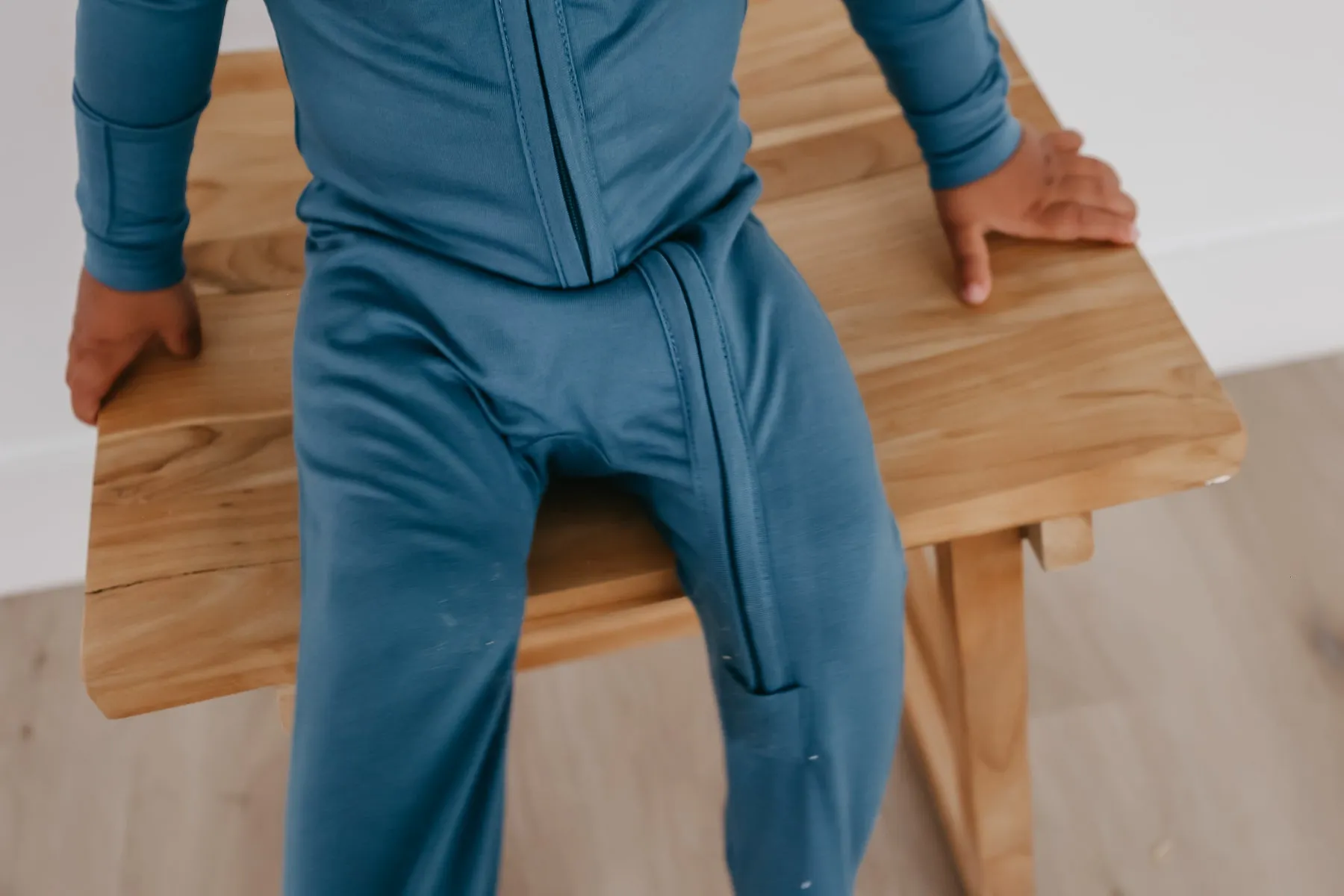 Zip-Up Footie Pajama - Steel