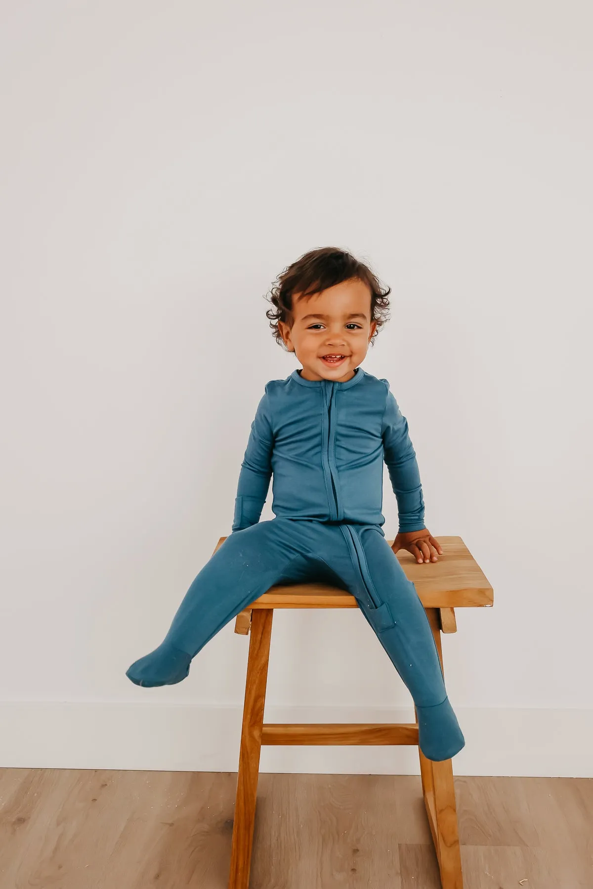 Zip-Up Footie Pajama - Steel