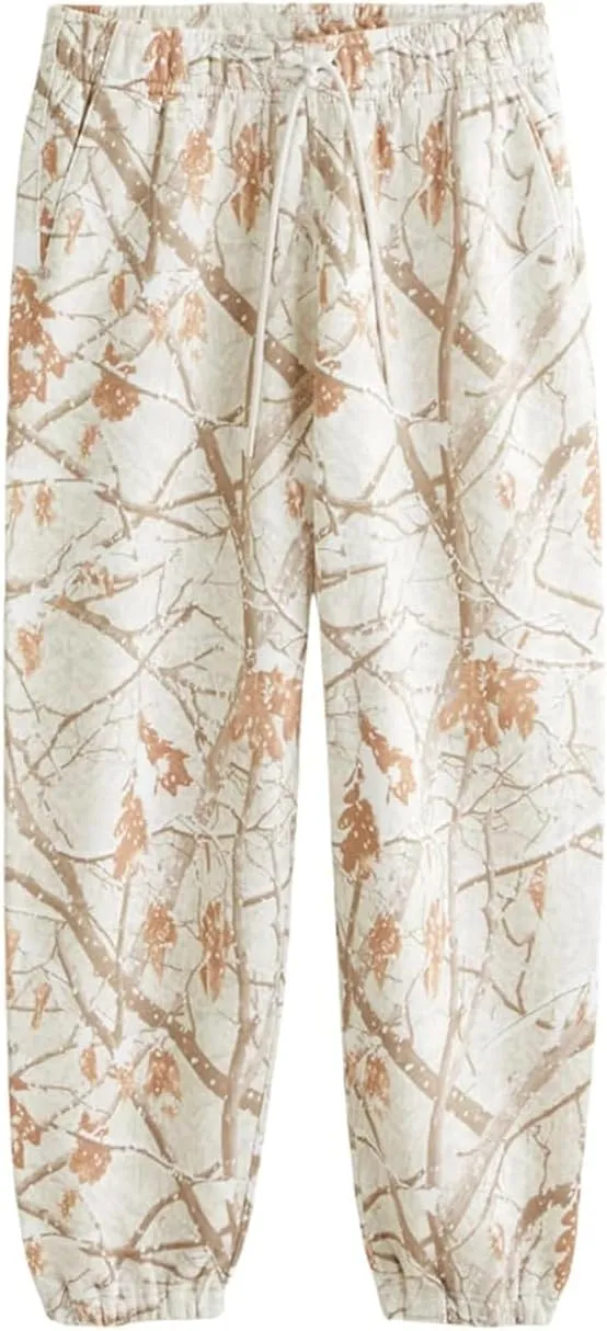 ZWRXW Camo Sweatsuits Women Set 2 Piece Maple Leaf Print Oversized Hoodie Camo Fleece Sweatpants Lounge Sets Casual Tracksuit