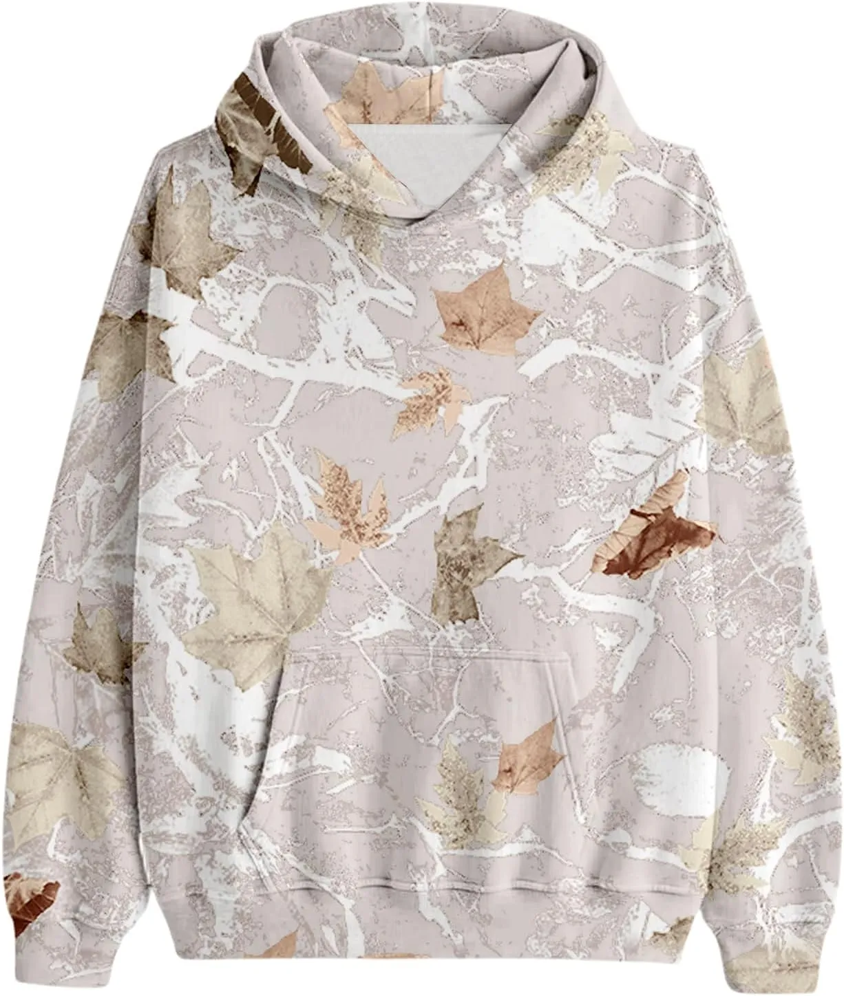 ZWRXW Camo Sweatsuits Women Set 2 Piece Maple Leaf Print Oversized Hoodie Camo Fleece Sweatpants Lounge Sets Casual Tracksuit
